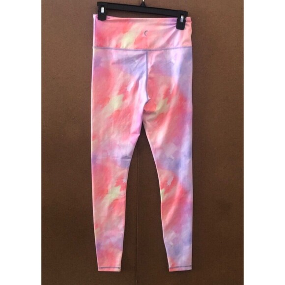 ZYIA Active Leggings Women’s Size 4 Pink Marble Tie-Dye High Waist Yoga Running - Picture 2 of 10